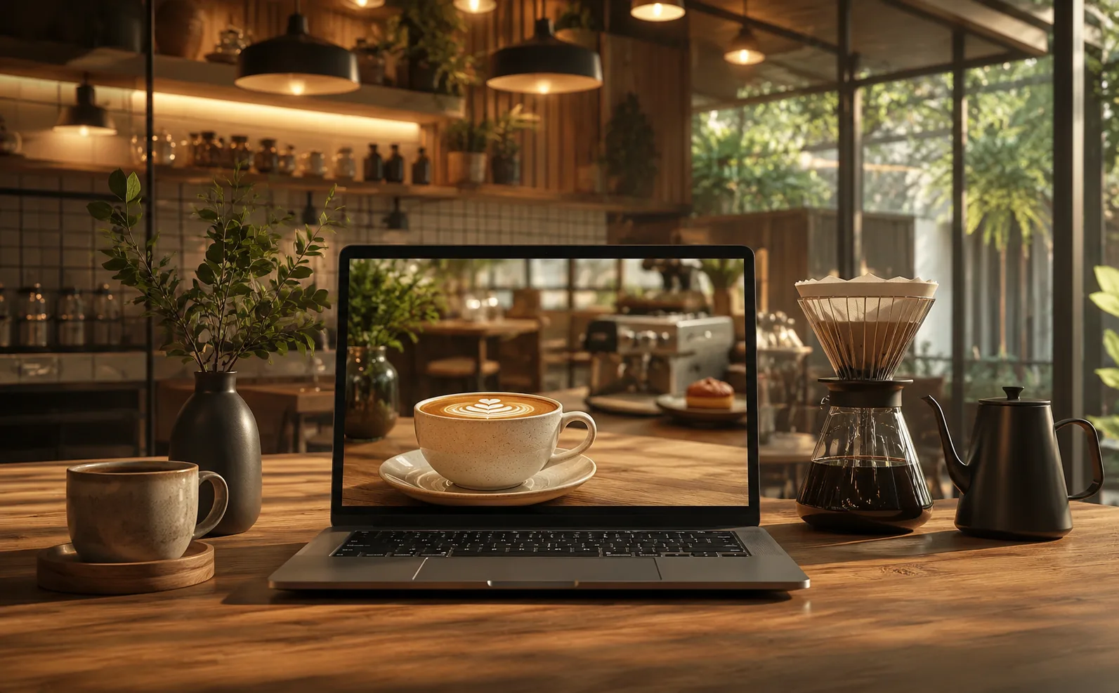 Tampilan landing page kedai kopi